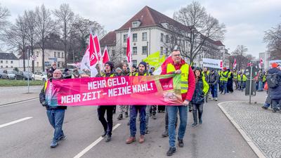 Warnstreik Kita Leipzig-stock-foto