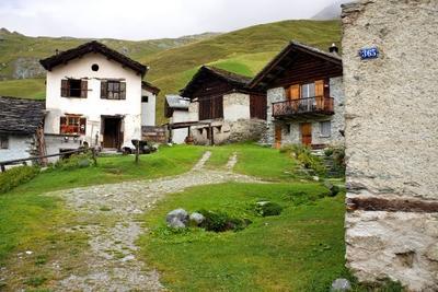 Heididorf Grevasalvas, Schweiz, Graubuenden Heidi Village Grevasalvas, Switzerland, Grisons BLWS670738 *** Heidi village-stock-foto