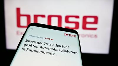 Mobile phone with website of German automotive company Brose Fahrzeugteile SE Co. KG with logo. Stuttgart, Germany - 08--stock-photo