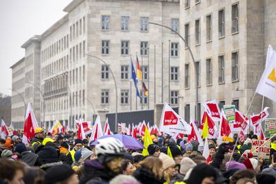 Verdi Warnstreik Berlin-stock-foto