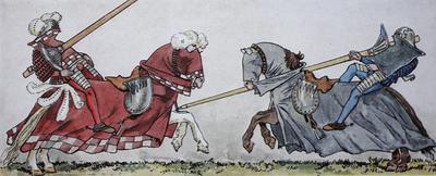 Mode, Kleidung, Ritterr?stungen, deutsche Turnierkost?me um 1500-1515, links Herzog Wilhelm IV. von Bayern und rechts Ri-stock-photo