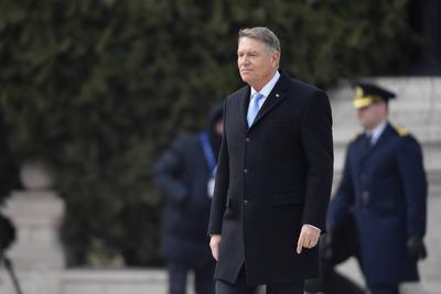 BUCHAREST: Romanian President Klaus Iohannis - resignation farwell ceremony-stock-photo