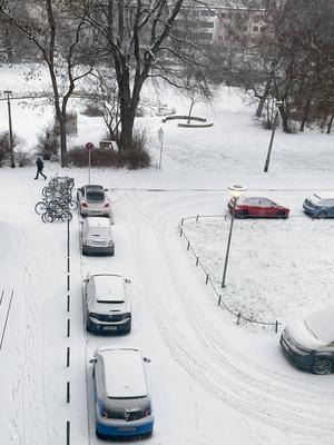 RECORD DATE NOT STATED Schnee in Berlin: Winterliche Impression von der Weberwiese, Der Winter kehrt zur?ck in die Haupt-stock-photo
