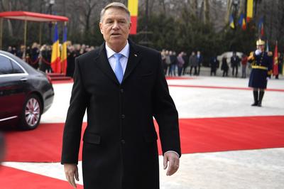 BUCHAREST: Romanian President Klaus Iohannis - resignation farwell ceremony-stock-photo