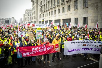 Verdi Warnstreik Berlin-stock-foto