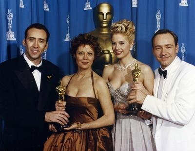 Nicholas Cage Susan Sarandan Mira Sorvino and Kevin Spacey at the 68th Annual Academy Awards 199-stock-foto