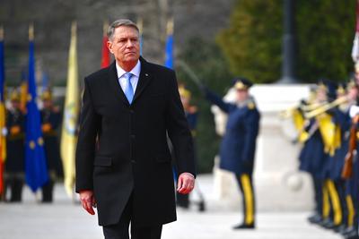 BUCHAREST: Romanian President Klaus Iohannis - resignation farwell ceremony-stock-photo