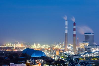 power plant at night power plant closeup at night Copyright: xZoonar.com/zhangxzhiweix 12509717-stock-foto