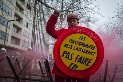 National demonstration in Brussels against the reforms.-stock-foto