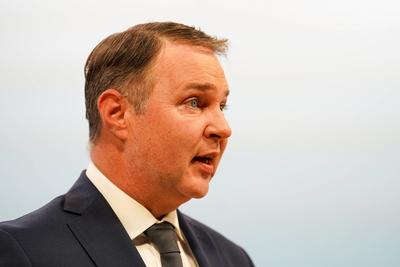 13.02.2025: ?sterreich, Wien, Europa: Pressekonferenz - Statement von SP?-Chef Andreas Babler nach dem SP?-Bundesparteip-stock-photo