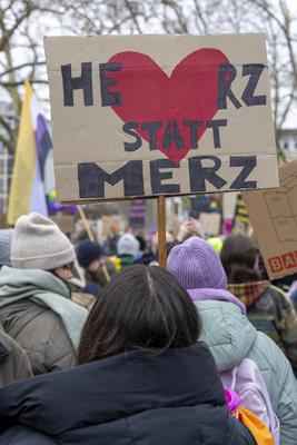 Demonstration der Queeren Community gegen Friedrich Merz, gegen die CDU und AFD in K?ln.-stock-photo