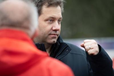 Lars Klingbeil bei ThyssenKrupp Steel-stock-foto