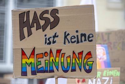 Demonstration der Queeren Community gegen Friedrich Merz, gegen die CDU und AFD in K?ln.-stock-photo