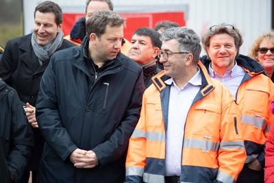 Lars Klingbeil bei ThyssenKrupp Steel-stock-foto