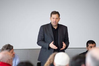 Lars Klingbeil bei ThyssenKrupp Steel-stock-foto