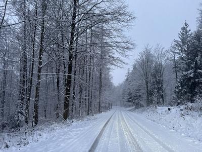 Oberlausitz - Erneuter Wintereinbruch in der Oberlausitz-stock-foto