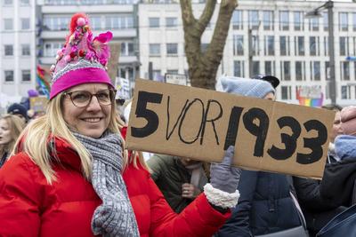 Demonstration der Queeren Community gegen Friedrich Merz, gegen die CDU und AFD in K?ln.-stock-photo