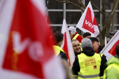Verdi-Demo in Bonn-stock-foto