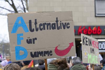 Demonstration der Queeren Community gegen Friedrich Merz, gegen die CDU und AFD in K?ln.-stock-photo