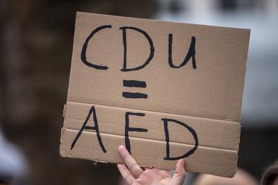 Demonstration der Queeren Community gegen Friedrich Merz, gegen die CDU und AFD in K?ln.-stock-photo