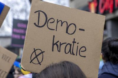 Demonstration der Queeren Community gegen Friedrich Merz, gegen die CDU und AFD in K?ln.-stock-photo
