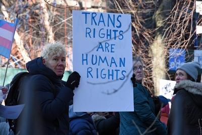 (new) a protest at the stonewall inn. February 14th, 2025, new york city, new york, u. S. A. The national park service h-stock-photo