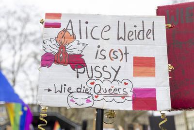 Demonstration der Queeren Community gegen Friedrich Merz, gegen die CDU und AFD in K?ln.-stock-photo