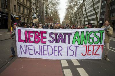 Demonstration der Queeren Community gegen Friedrich Merz, gegen die CDU und AFD in K?ln.-stock-photo
