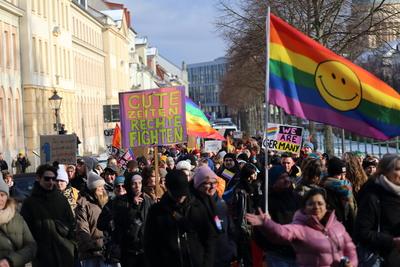 Winter-CSD in Potsdam-stock-photo