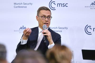 M?nchen, Bayern, Deutschland, 16.02.2025: Hotel Bayerischer Hof: M?nchner Sicherheitskonferenz 2025: Alexander Stubb, Pr-stock-photo