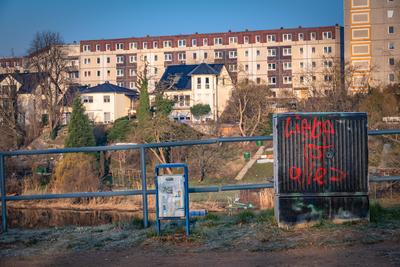 Eisenh?ttenstadt im Landkreis Oder-Spree LOS im Bundesland Brandenburg; Morgens an der Oder bzw Oder-Spree-Kanal - 08.03-stock-foto