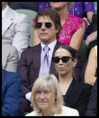 . 14/07/2024. London, United Kingdom. Tom Cruise in the Royal Box for the Mens Singles Final at the Wimbledon Tennis Cha-stock-photo
