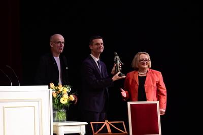 J?rgen B?nninger, Marko Bosnjak und Sabine Leutheusser-Schnarrenberger bei der Verleihung des Friedenspreis Dresden 2025-stock-foto