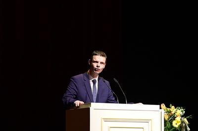 Marko Bosnjak bei der Verleihung des Friedenspreis Dresden 2025 - International Peace Prize an den Europ?ischen Gerichts-stock-foto
