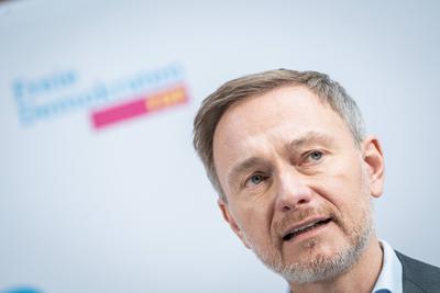 W?chentliche Pressekonferenz nach Gremiensitzungen der FDP ? Christian Lindner, Parteivorsitzender und ehemaliger Bundesfinanzminister-stock-photo