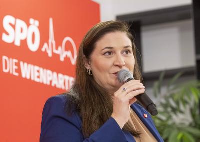 20250217 Vorstellung der Kandidaten der SPOE fuer die Wiener Gemeinderatswahlen-stock-photo