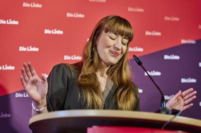 Die Linke nach der Klausur - Heide Reichinnek-stock-foto