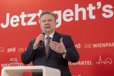 20250217 Vorstellung der Kandidaten der SPOE fuer die Wiener Gemeinderatswahlen-stock-photo