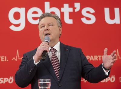 20250217 Vorstellung der Kandidaten der SPOE fuer die Wiener Gemeinderatswahlen-stock-photo