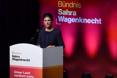 Wahlkampftour BSW-stock-foto
