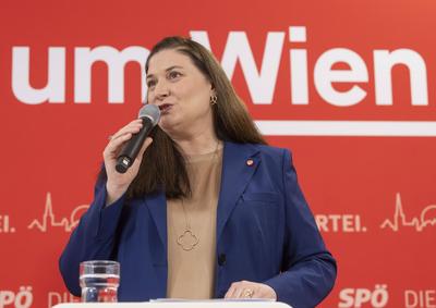 20250217 Vorstellung der Kandidaten der SPOE fuer die Wiener Gemeinderatswahlen-stock-foto