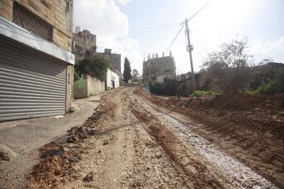 Damage to Palestinian homes caused by an Israeli military raid on the Nour Shams refugee camp near Tulkarem-stock-foto