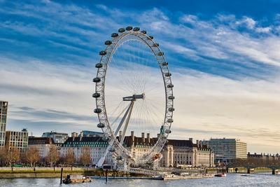 Riesenrad London Eye auf der Themse-stock-foto