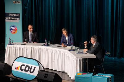 CDU Wahlkampfveranstaltung mit Hendrik Streeck in Bonn 17.02.2025-stock-foto