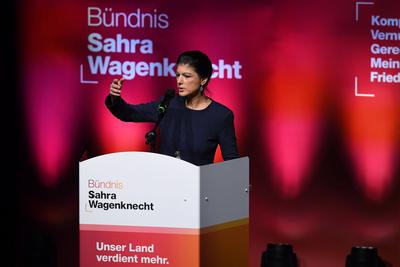 Wahlkampftour BSW-stock-foto