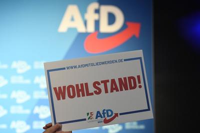 Wahlkampfveranstaltung der AfD NRW-stock-foto