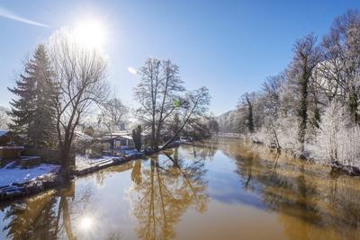 Winterwetter in Brandenburg - Spremberg-stock-foto