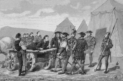 Deutscher Bauernkrieg, 1524-1526, Die letzte Rede von M?nzer. Thomas M?ntzer, geboren um 1489, gestorben 27. Mai 1525) w-stock-foto