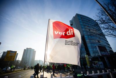 Warnstreik der Gewerkschaft ver.di im ?ffentlichen Personennahverkehr am 29. Februar 2024 in Berlin. Betroffen in der St-stock-foto