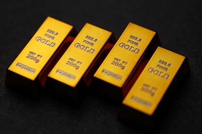 Goldbarren-stock-foto